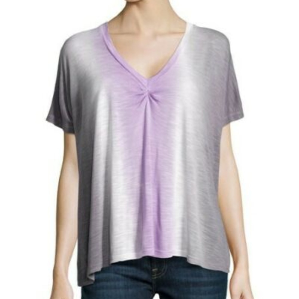 Young Fabulous and Broke Lavender Ombre V-Neck Top